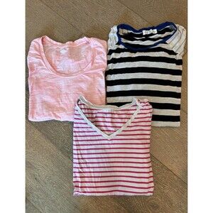 Lot Of 3 GAP Old Navy Womens Maternity Long Sleeve Striped Shirts Size Small